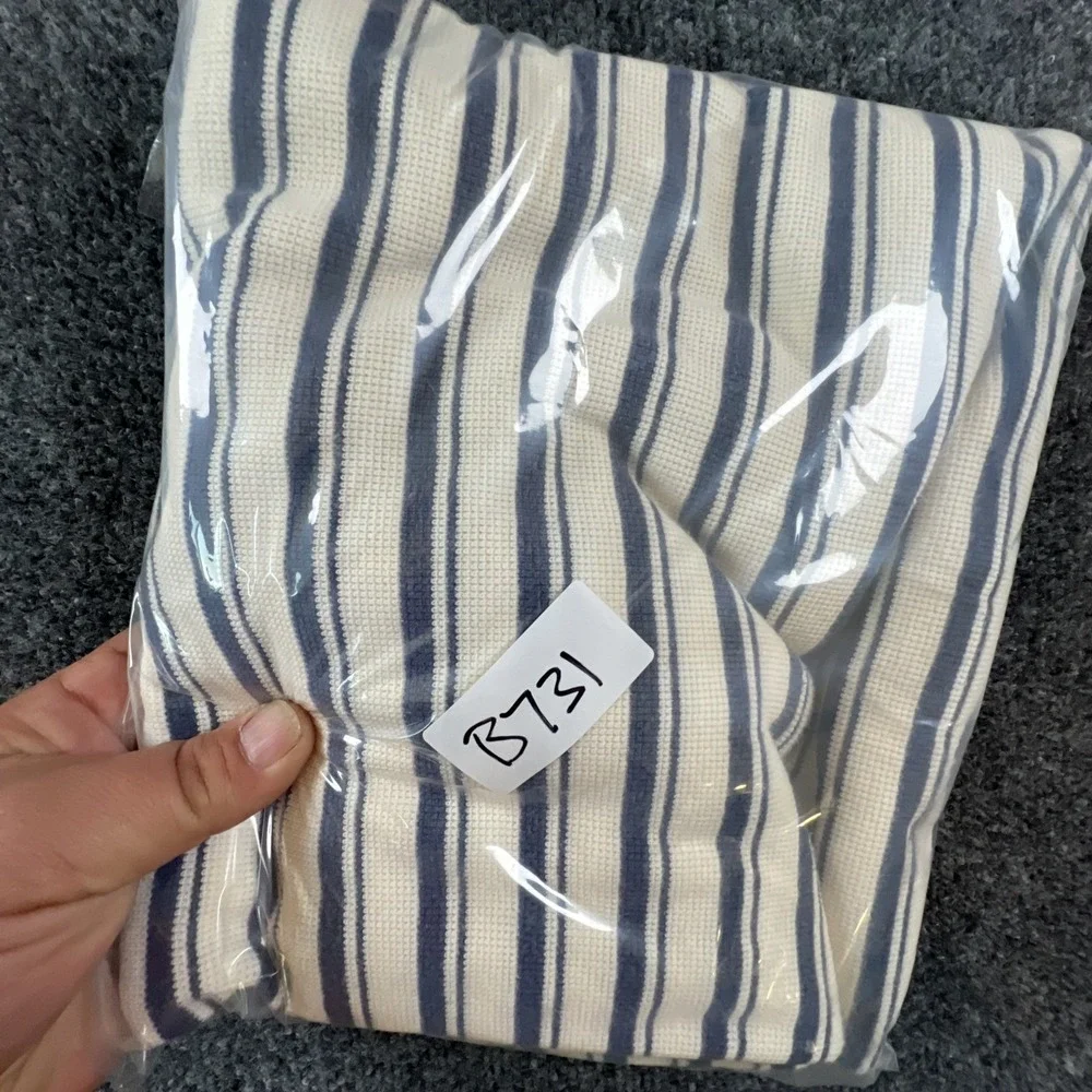 VTG Polo By‎ Ralph Lauren Men's XL White & Blue Striped Short Sleeve Shirt ECU